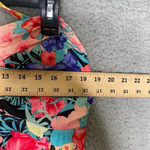 Womens Catalina floral tankini swimsuit top halter plus size flowy beach 3X - Picture 9 of 10